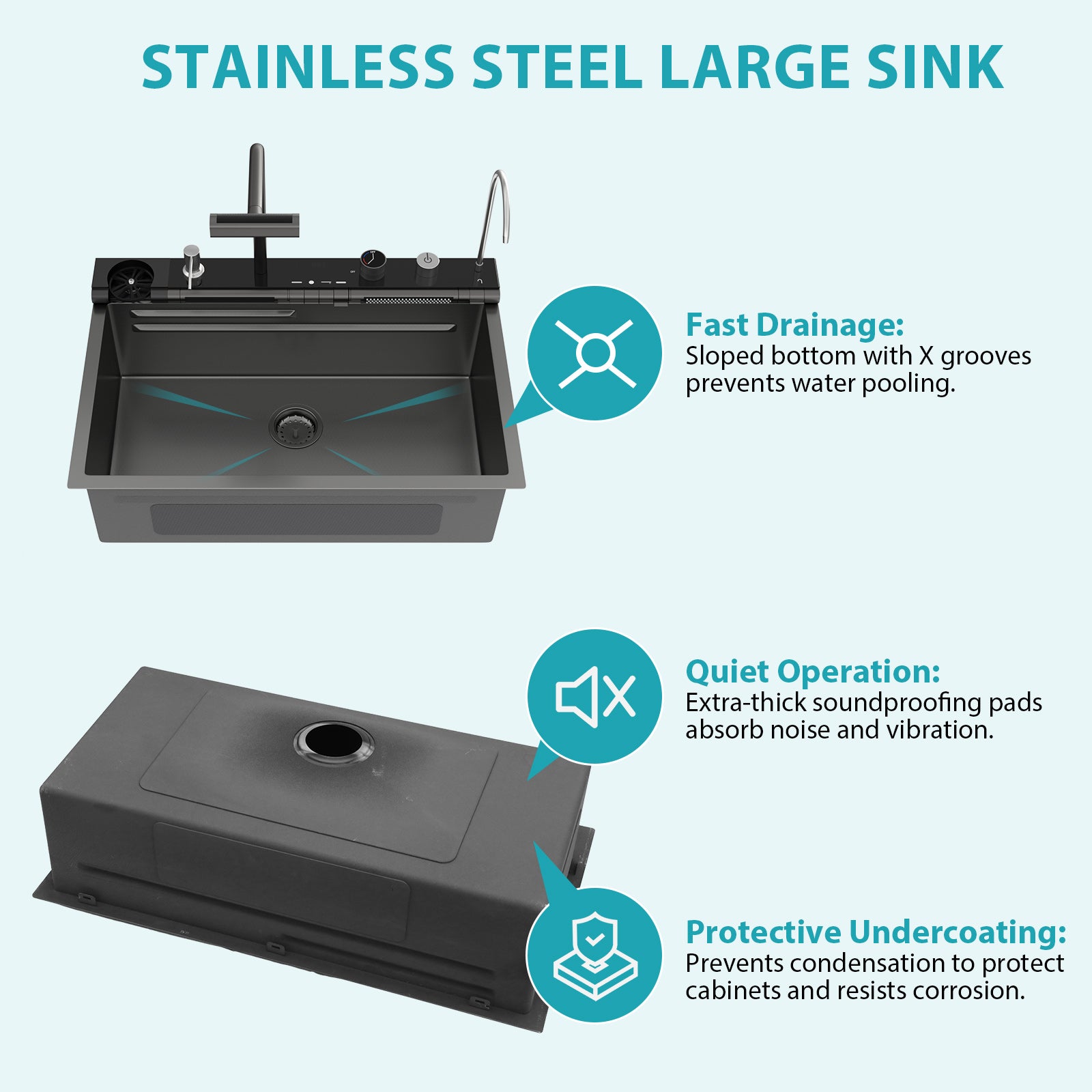 30" Gunmetal Kitchen Sink