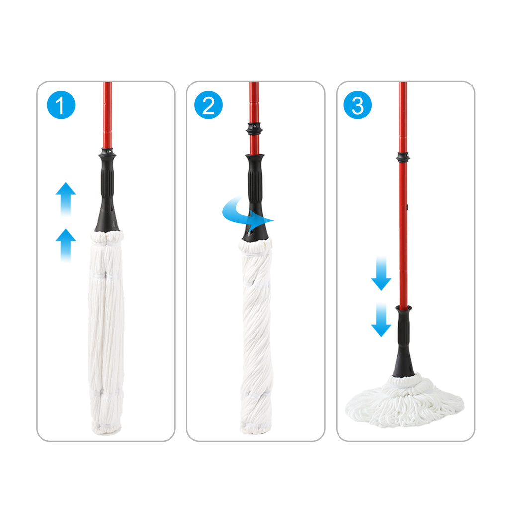 57.5-Inch Long Handle Self Bending Twist Mop