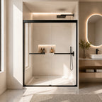 56-60" W × 72" H Tempered Glass Aluminum Frame Double Sliding Shower Door