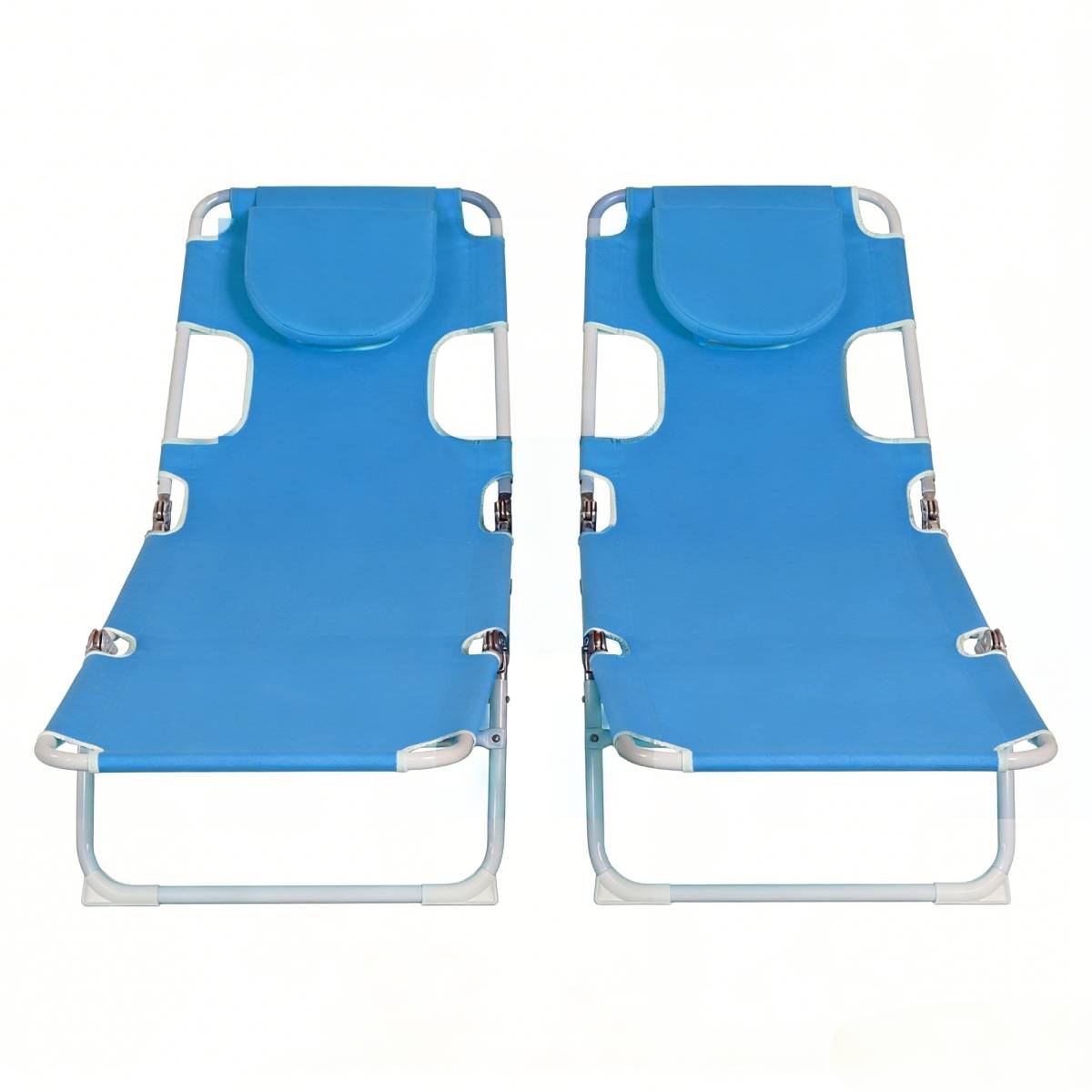 Set of 2 Portable Reclining Loungers