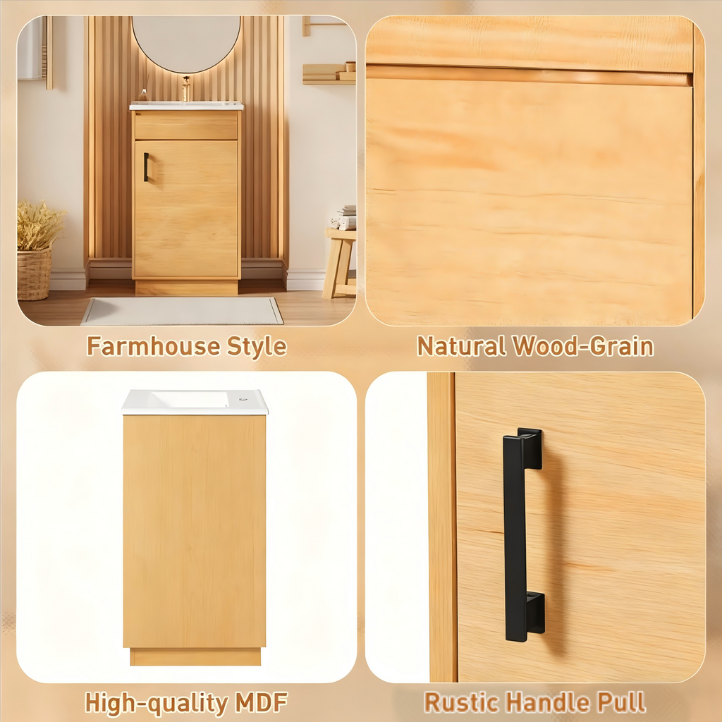 20-Inch Bathroom Vanity with Ceramic Sink
