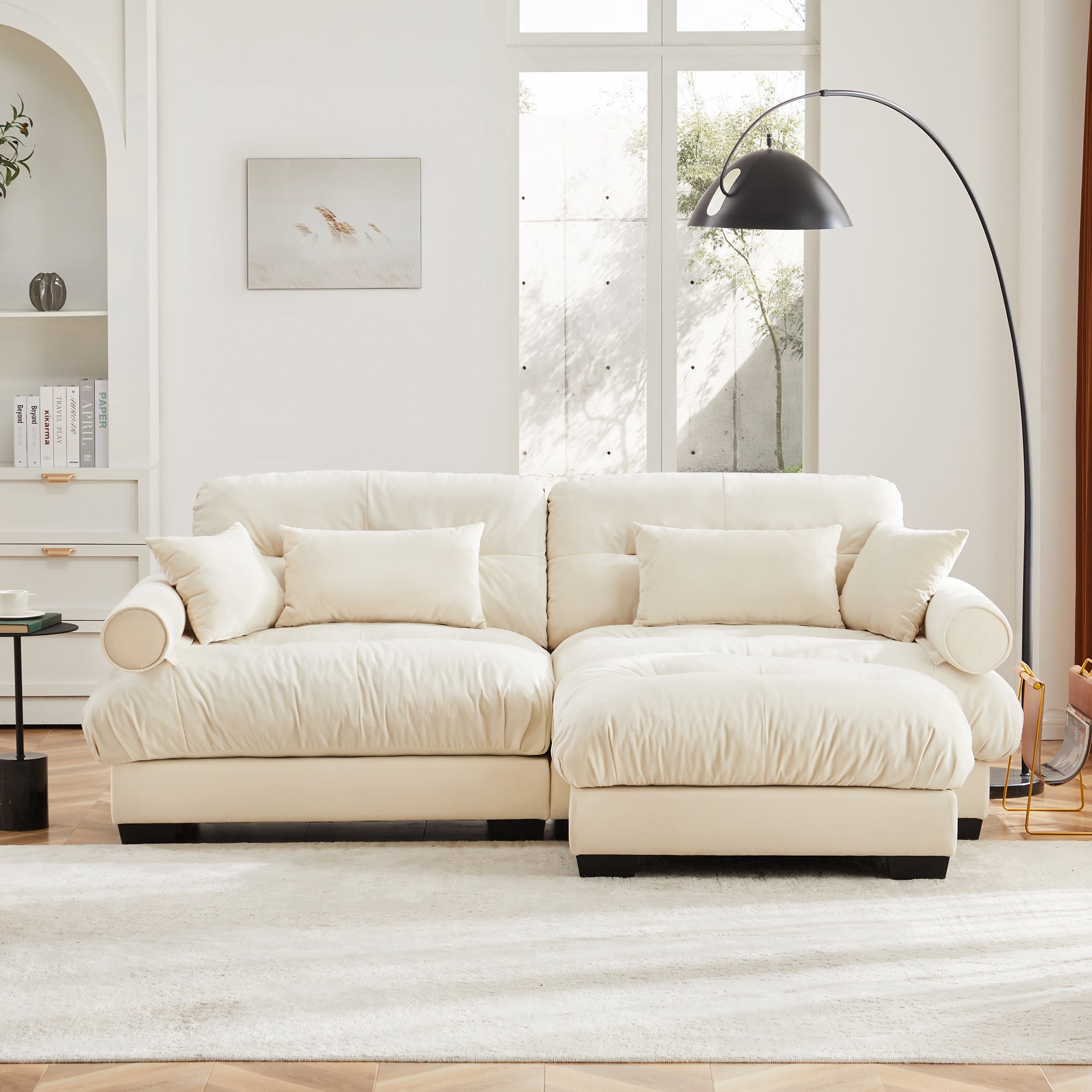 Over Size Modern Two-seater Sofa with Ottoman