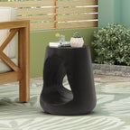 MGO Hollow Side Table, Wood-Like Texture