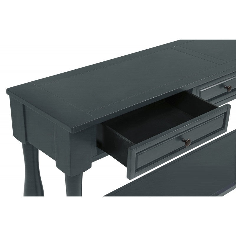 63" Long Console Table with Drawers and Shelf
