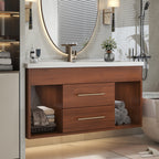Mid-Century Modern 35.4" Bathroom Vanity with Integrated Sink