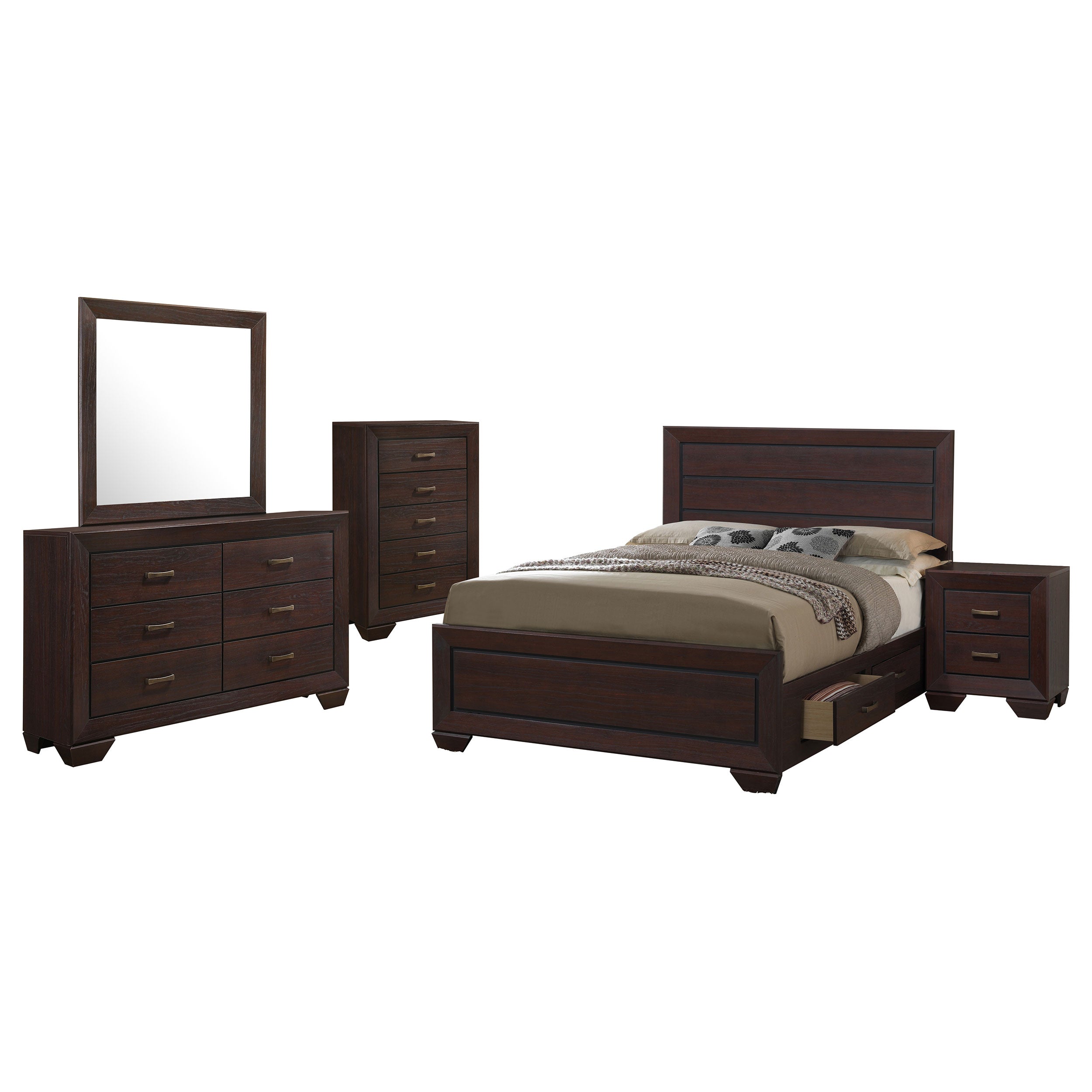 Oatfield Dark Cocoa 5-Piece Eastern King Bedroom Set