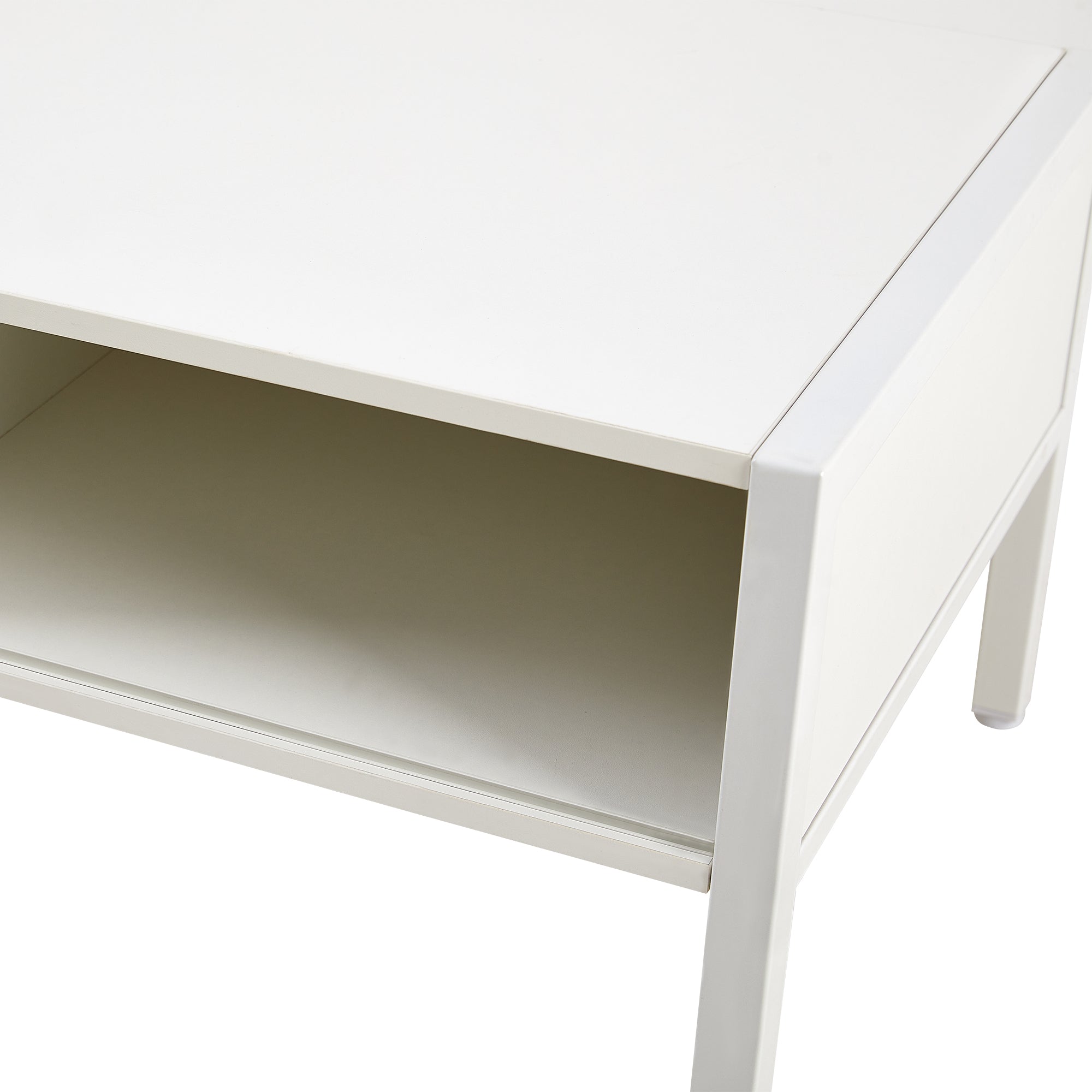 Modern Rattan Coffee Table with Sliding Door
