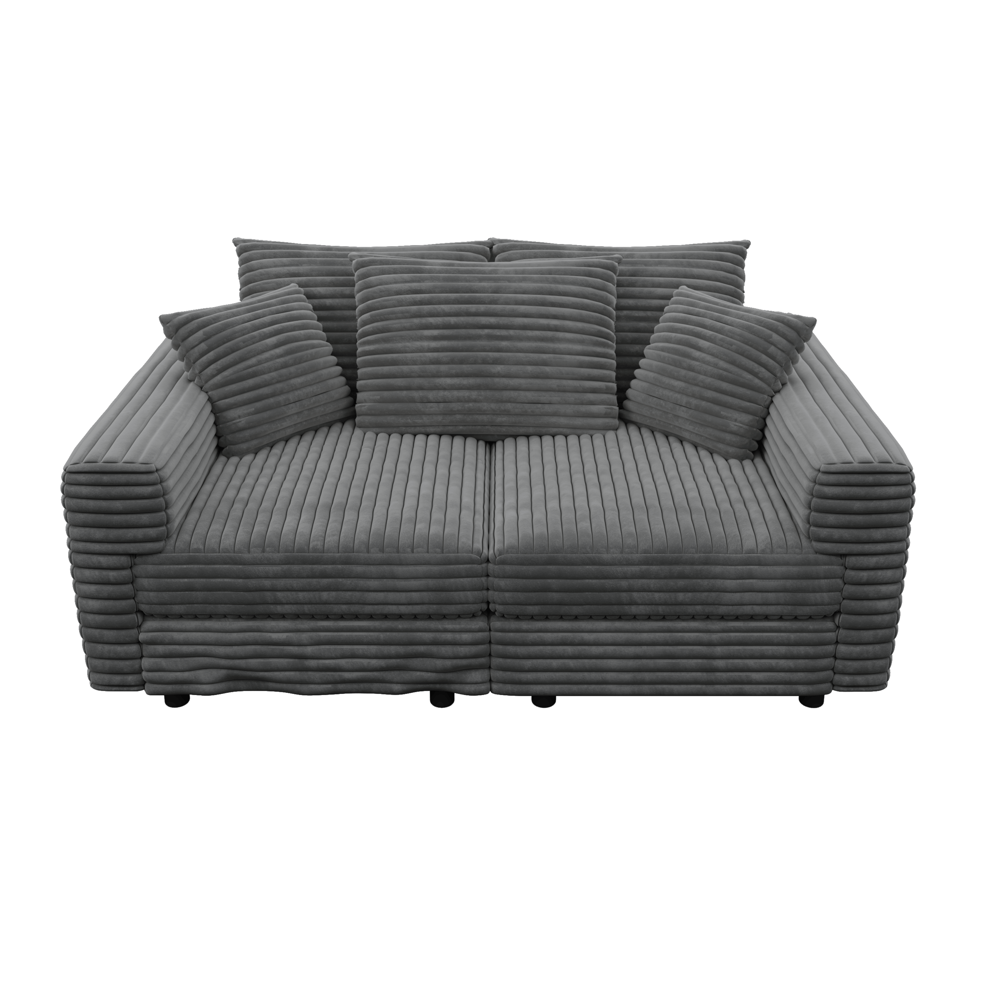 82.7" Plush Corduroy 3-Seat Sofa