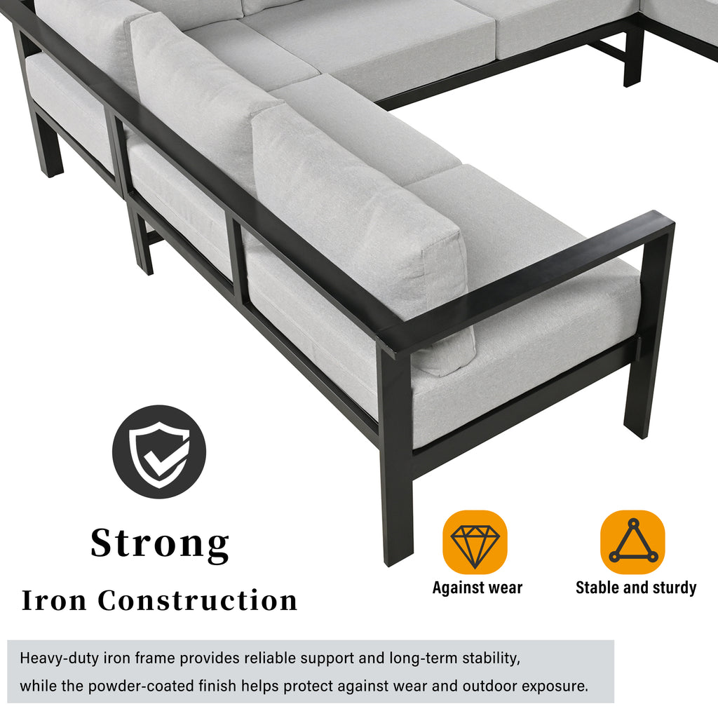 U-Style U-Shaped Outdoor Sectional Sofa Set