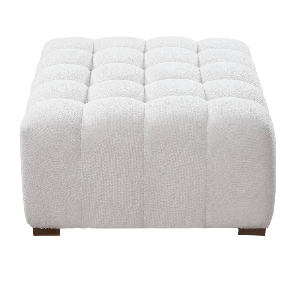 White Boucle Multipurpose Ottoman