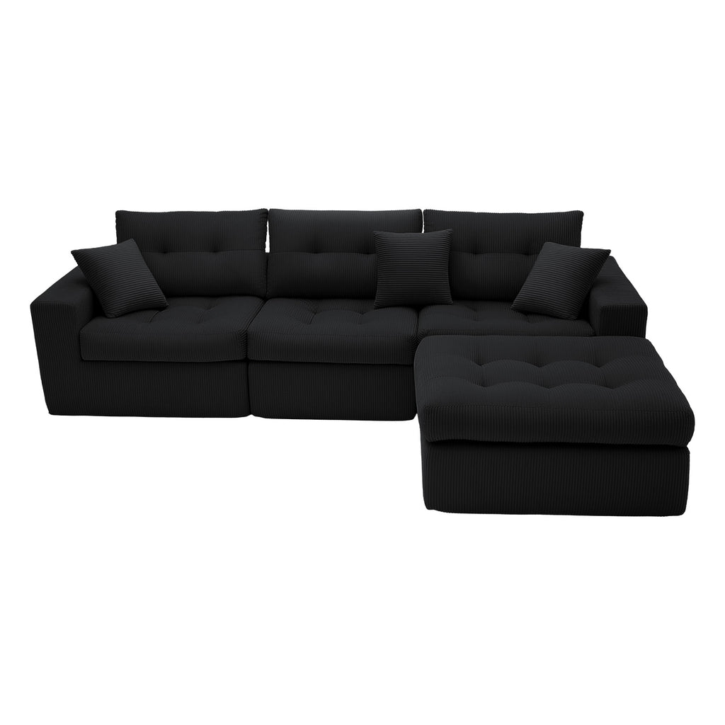 Corduroy Corner Chaise Compression Sofa Bed