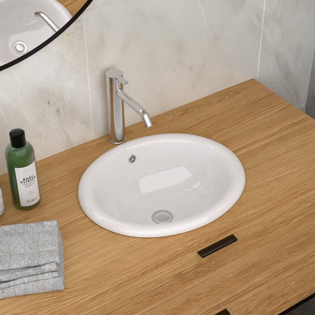 17"x15.5" Ceramic Semi-Recessed Sink