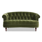 La Rosa Victorian Chesterfield Loveseat, Olive