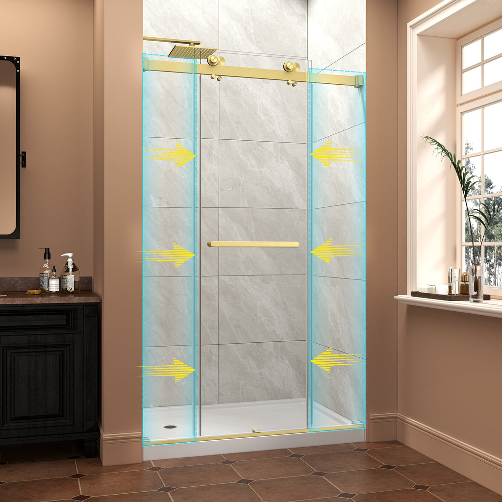 43"-48" W x 76" H Brushed Shower Door