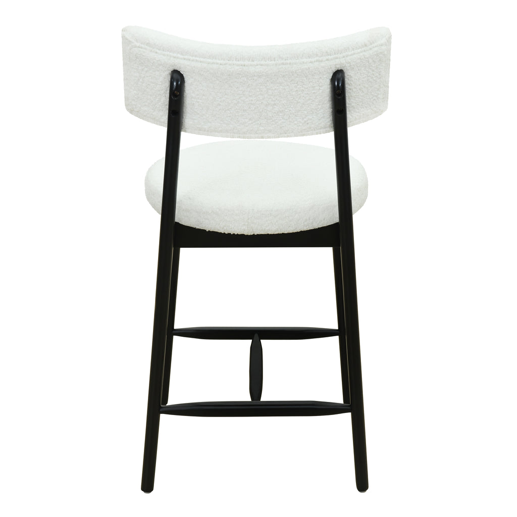 Mid Century Modern Counter Stool Set of 2 - Black & Beige