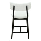 Mid Century Modern Counter Stool Set of 2 - Black & Beige