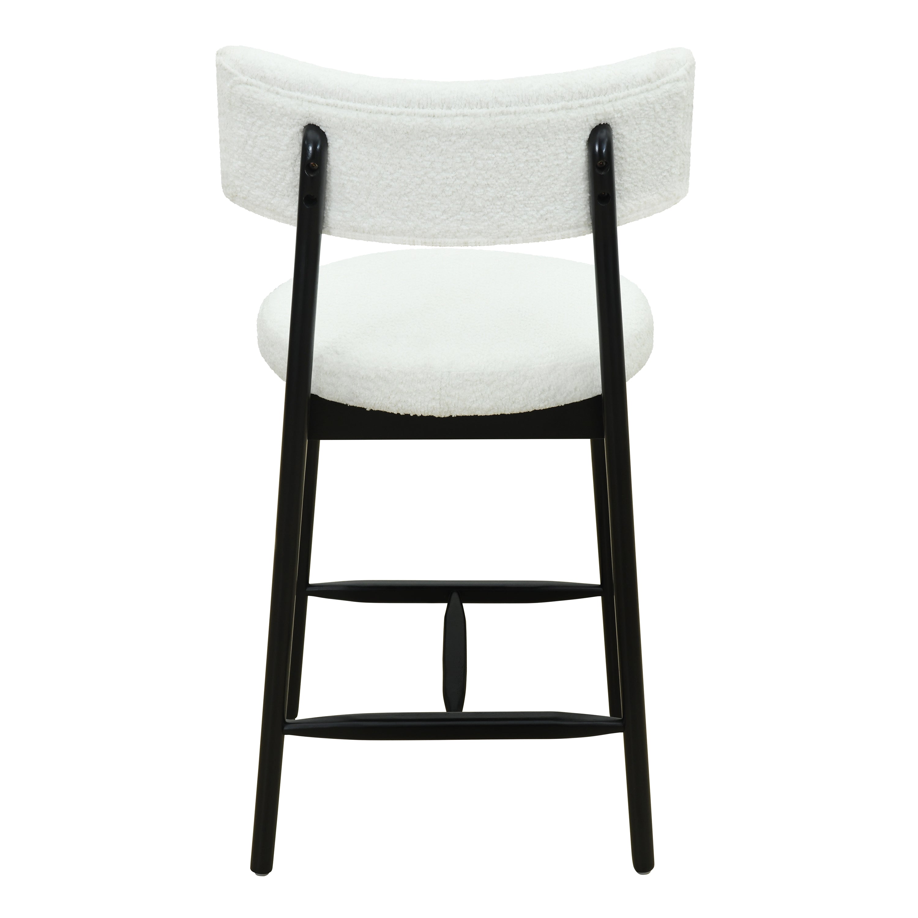 Mid Century Modern Counter Stool Set of 2 - Black & Beige