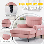 Modern Minimalist Chenille Fabric Chaise Lounge Recliner