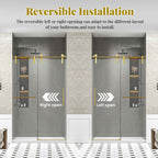 Frameless Single Sliding Shower Doors Without Soft-Close