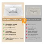 37-Inch Quartz Bathroom Vanity Top with Undermount Sink