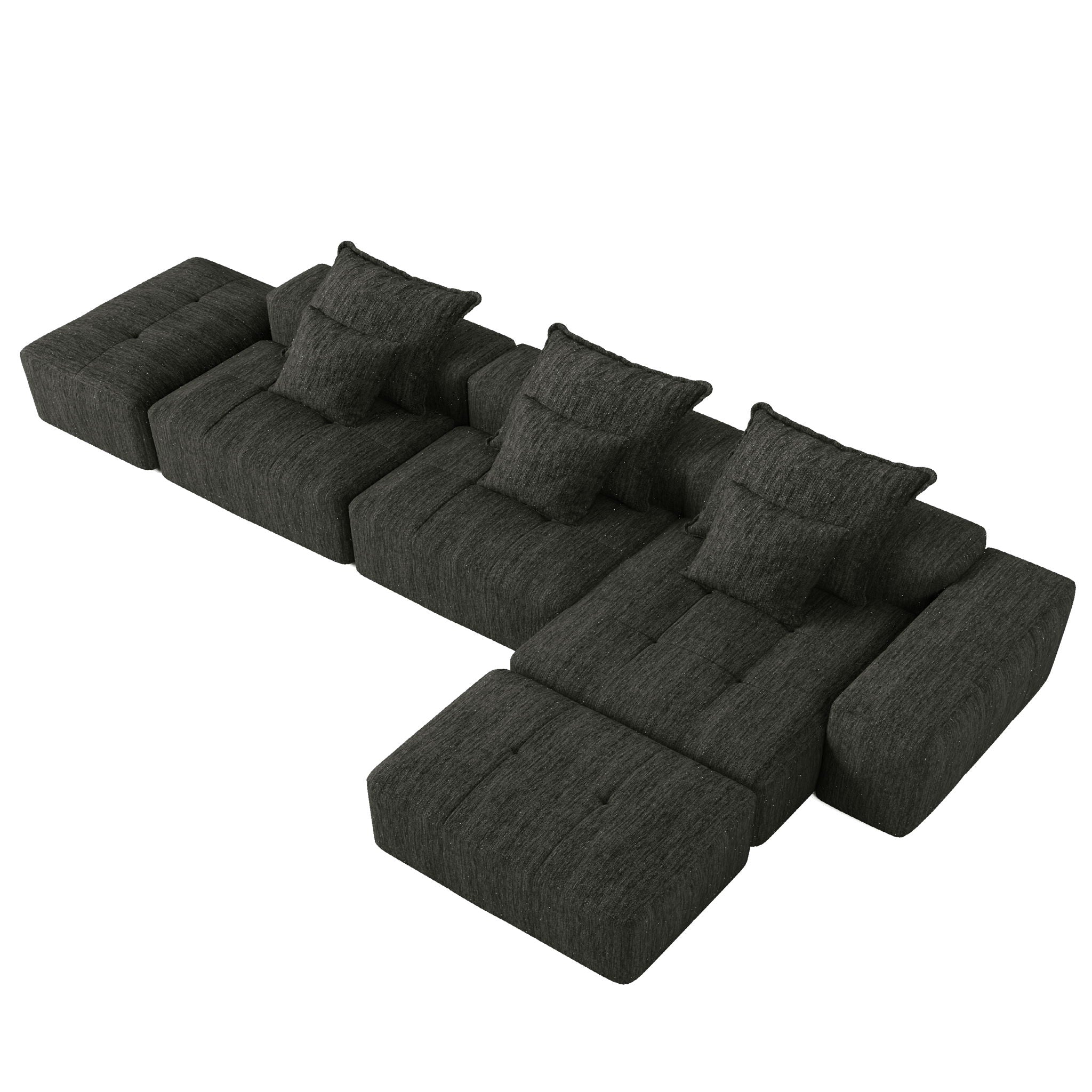 Modern Oversized DIY Combination Modular Sectional Sofa With Pillows