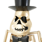 Metal Skeleton Musician Statue