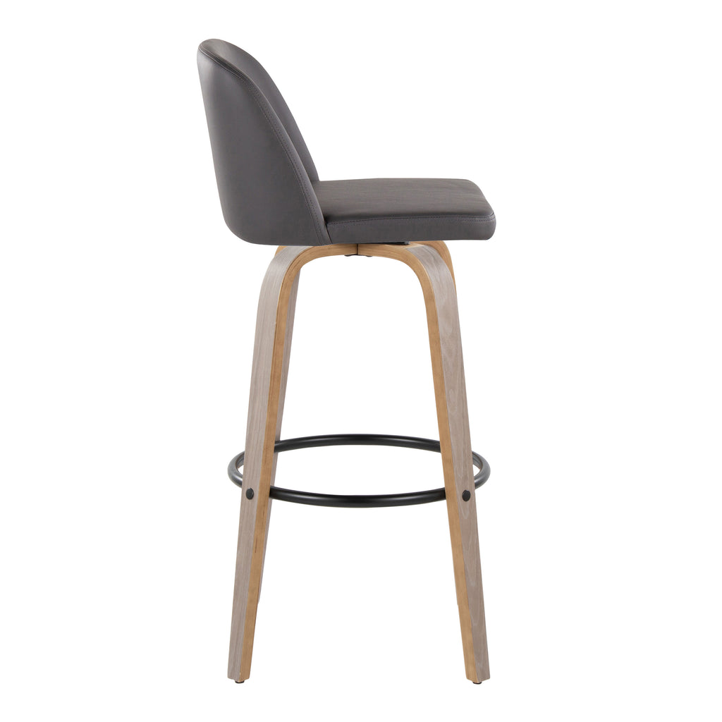 30" Contemporary Fixed-Height Barstool with Swivel in Light