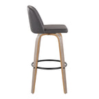 30" Contemporary Fixed-Height Barstool with Swivel in Light