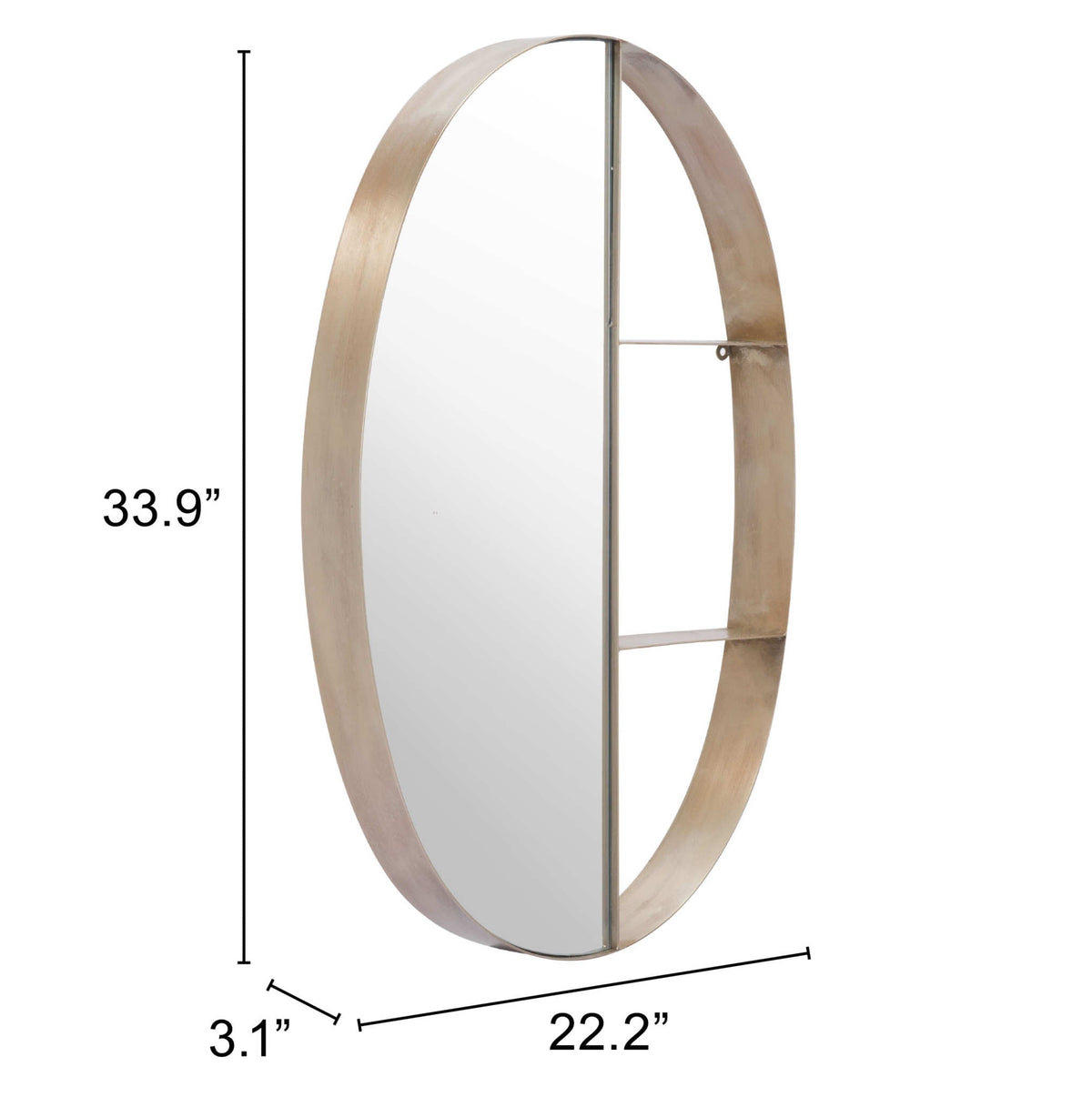 Latitude Oval Shelf Mirror