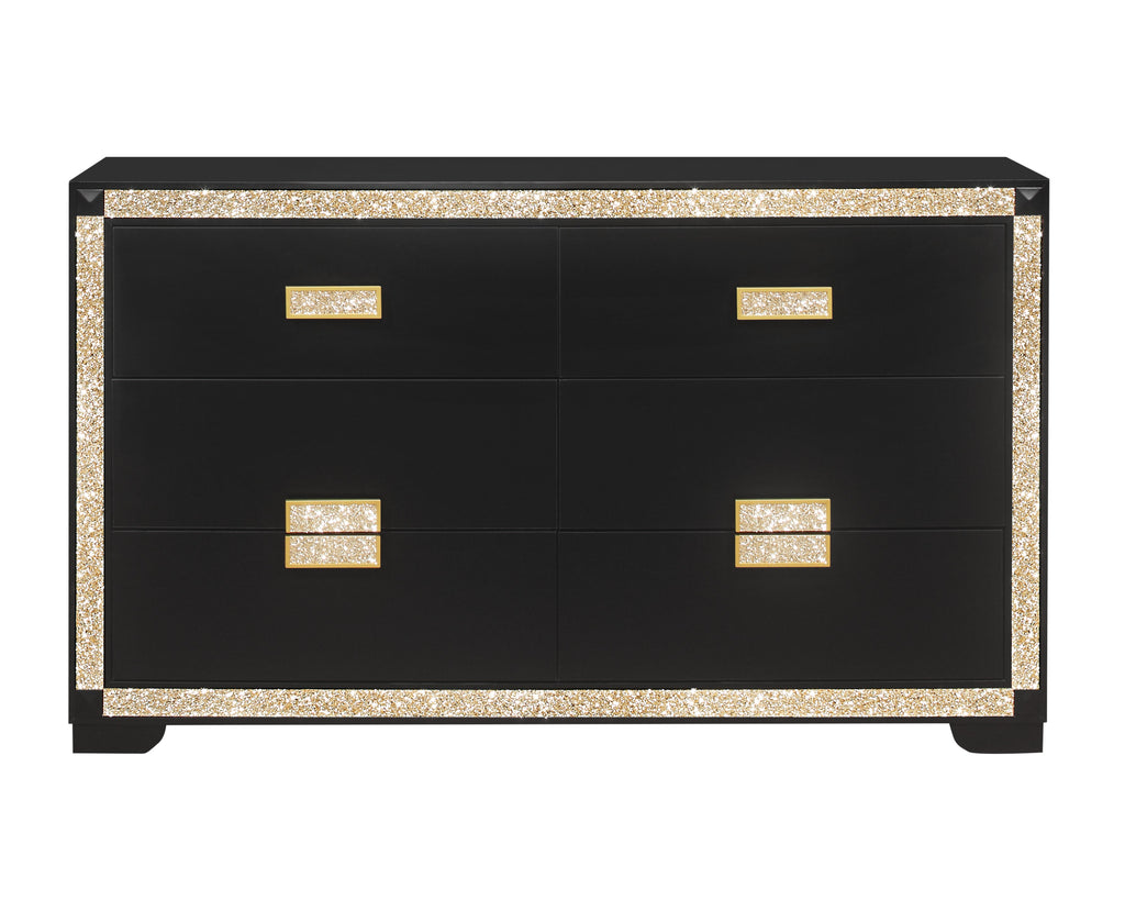 Lively Black/Gold Dresser