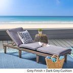 Ariana KD Wood Chaise Lounge With Cushion