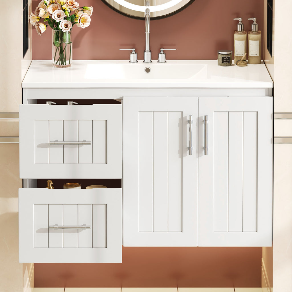 Modern 36" Wall Mounted Bathroom Vanity