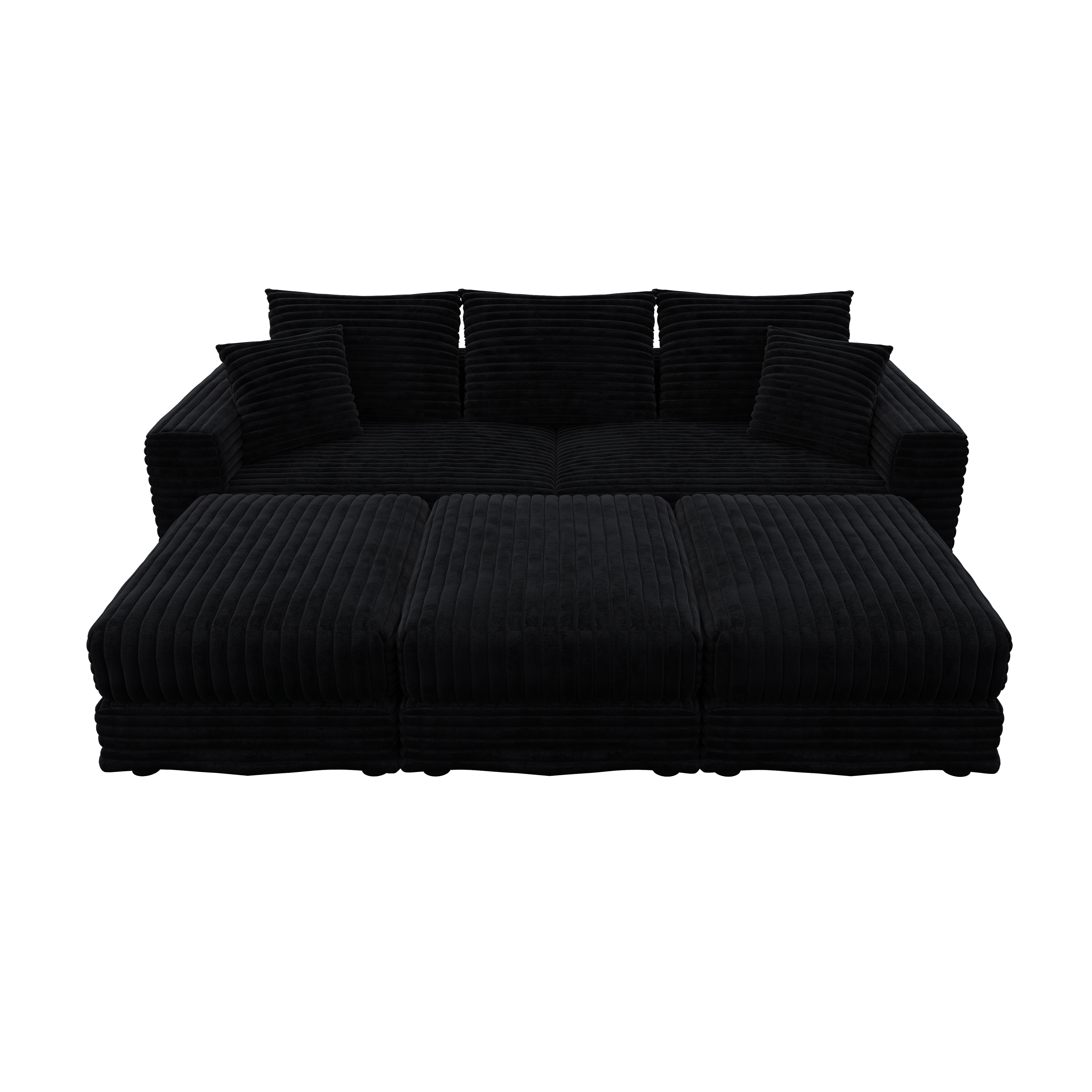 Plush Corduroy 3-Seat Sofa