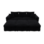82.7" Plush Corduroy 3-Seat Sofa