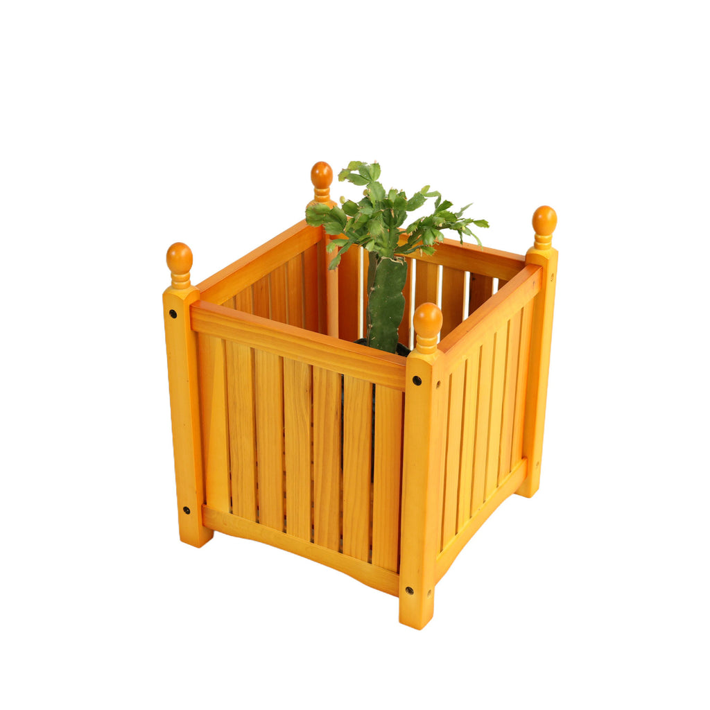 Wood Outdoor Square Wooden Flower and Herb Pot