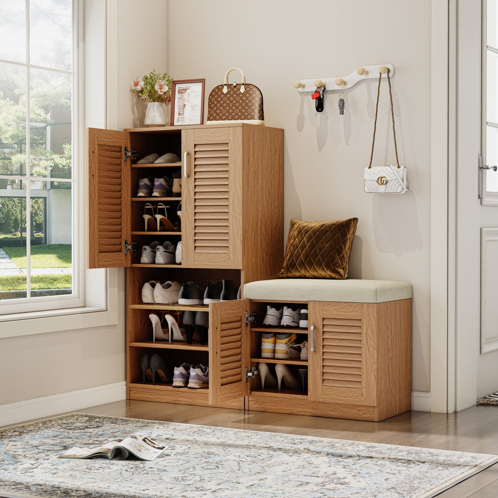 Multi Functional Shoe Storage Cabinet with Bench