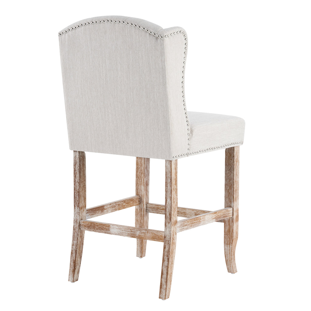 Vienna Contemporary Fabric Tufted Wingback Counter Stools
