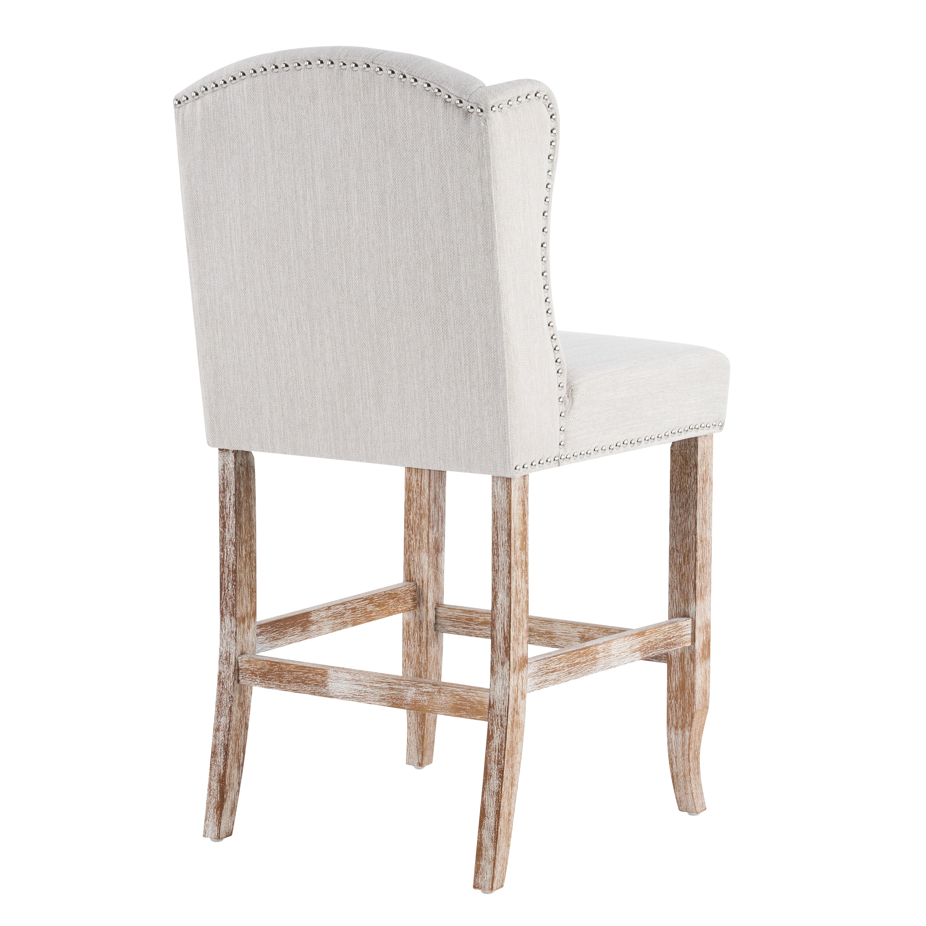 Vienna Contemporary Fabric Tufted Wingback Counter Stools