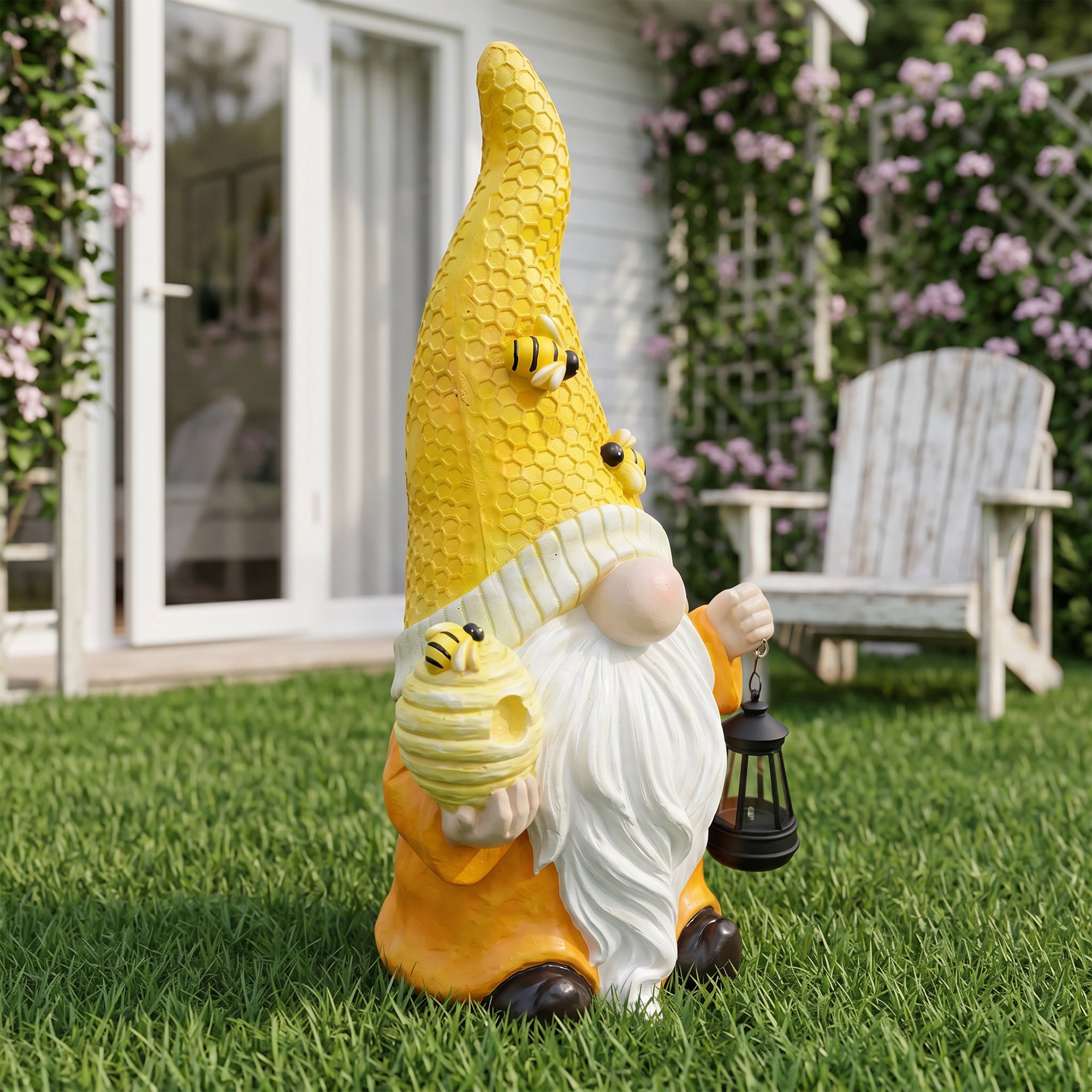 Magnesium Oxide Tree Spirit Old Man Statue With Bee Decor