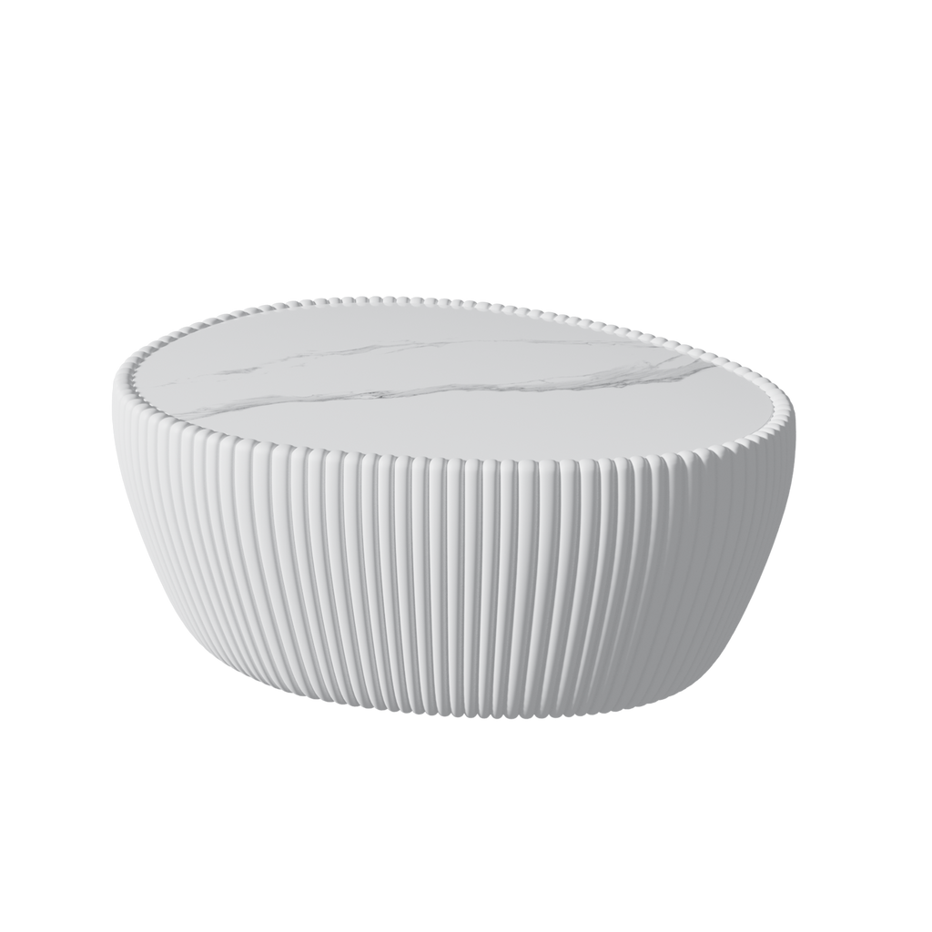 Goose Egg Shaped Coffee Table with Sintered Stone Top