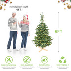 6ft Pre-Lit Christmas Tree with 300 Warm Lights