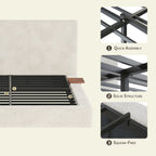 AirFrame Queen Bed Frame with Adjustable Sliding Side Table