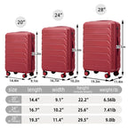 3-Piece ABS Spinner Wheel Luggage Set