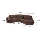 123" Modern Curved Sectional Sofa with Chaise Lounge