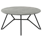 Travis Cement and Gunmetal Round Top Coffee Table