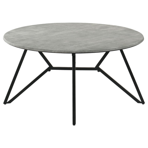 Travis Cement and Gunmetal Round Top Coffee Table