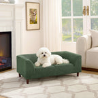 Modern Rectangular Pet Sofa with Backrest and Armrests