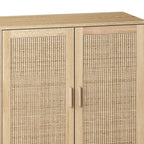 Elegant and Functional 4-Door Rattan Decorative Storage Cabinet