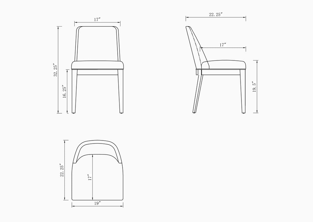 Gansevoort Wood Vegan Leather Dining Chair Set of 2