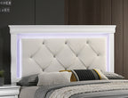 White Faux Leather Tufted HB 3pc Bedroom Set